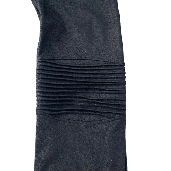 NWT Elan Moto Faux Leather Leggings Pull on Elastic Waist Black Size S - Picture 7 of 9